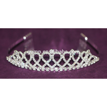 Elegante prata banhado a cristal tiara strass headwear cabelo acessórios